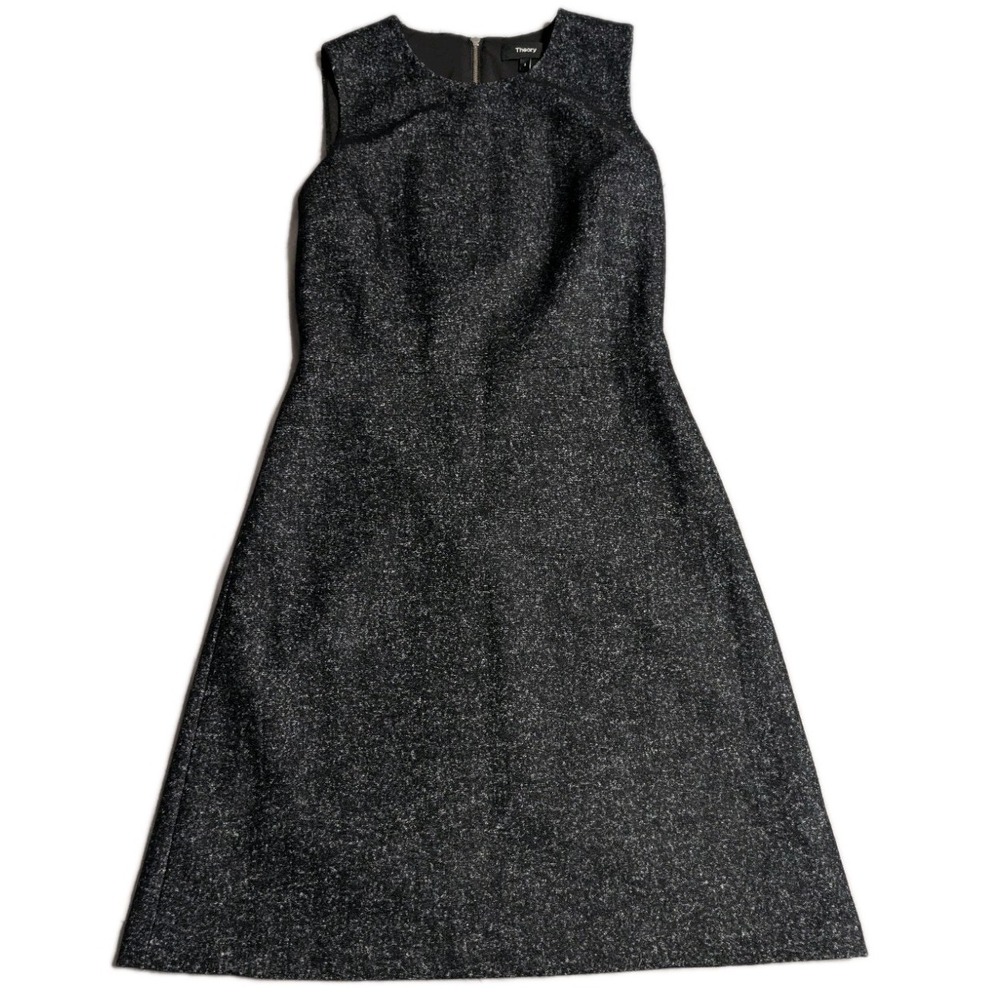 Theory Raneid K Felt Knit Wool Blend‎ Sleeveless A-Line Dress Gray Size 2